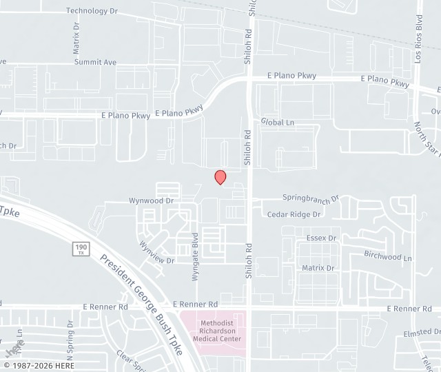 Location Map: 525 Shiloh Road, Suite 1400 Plano, TX 75074